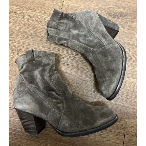 Paul Green Women's Sloane Boots Brown Suede Pull On Zip Ankle Bootie US 5.5 - Picture 1 of 6